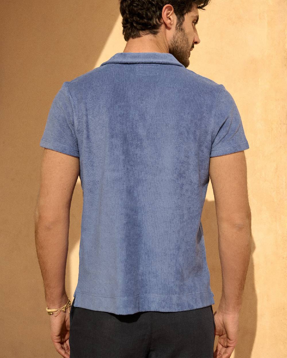 Manebí Organic Terry Cotton|Olive Polo Shirt - Short Sleeves Petrole Qualità