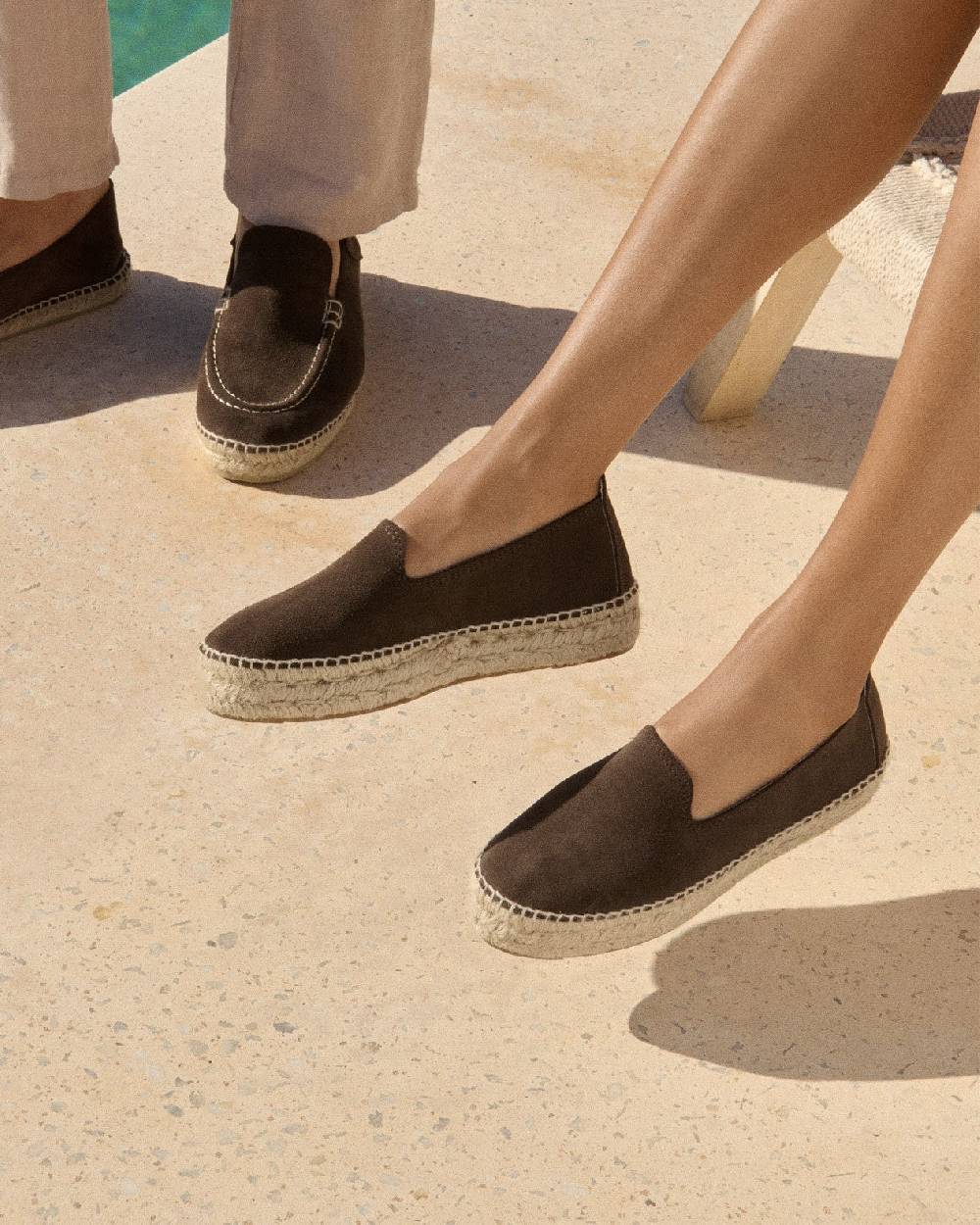 Manebí Suede Double Sole Espadrilles - Hamptons Cocoa Vendita