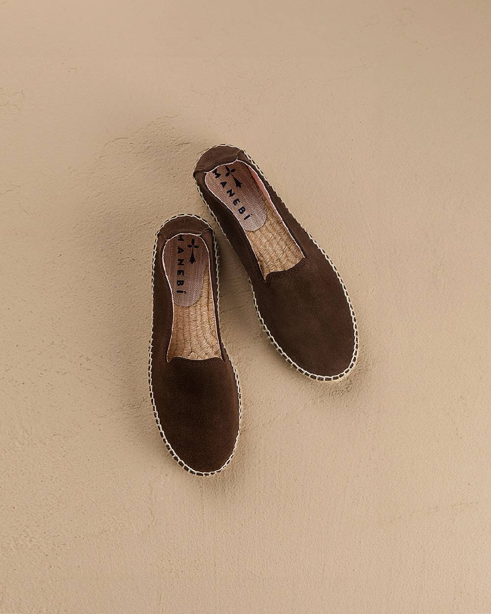 Manebí Suede Double Sole Espadrilles - Hamptons Cocoa Vendita