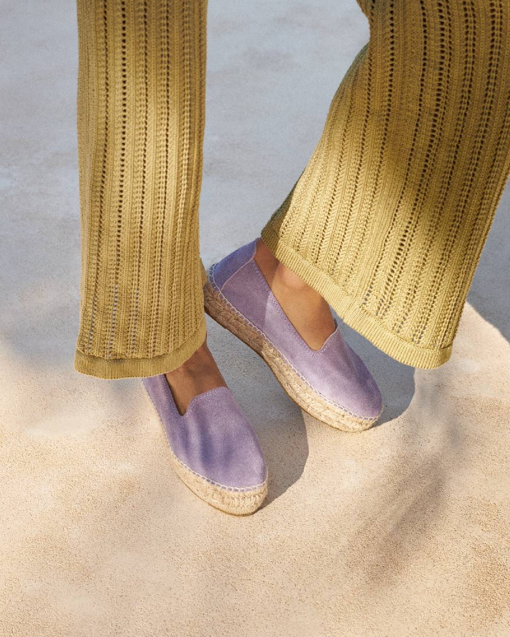 Manebí Suede Double Sole Espadrilles - Hamptons Wisteria Lilac Promozione
