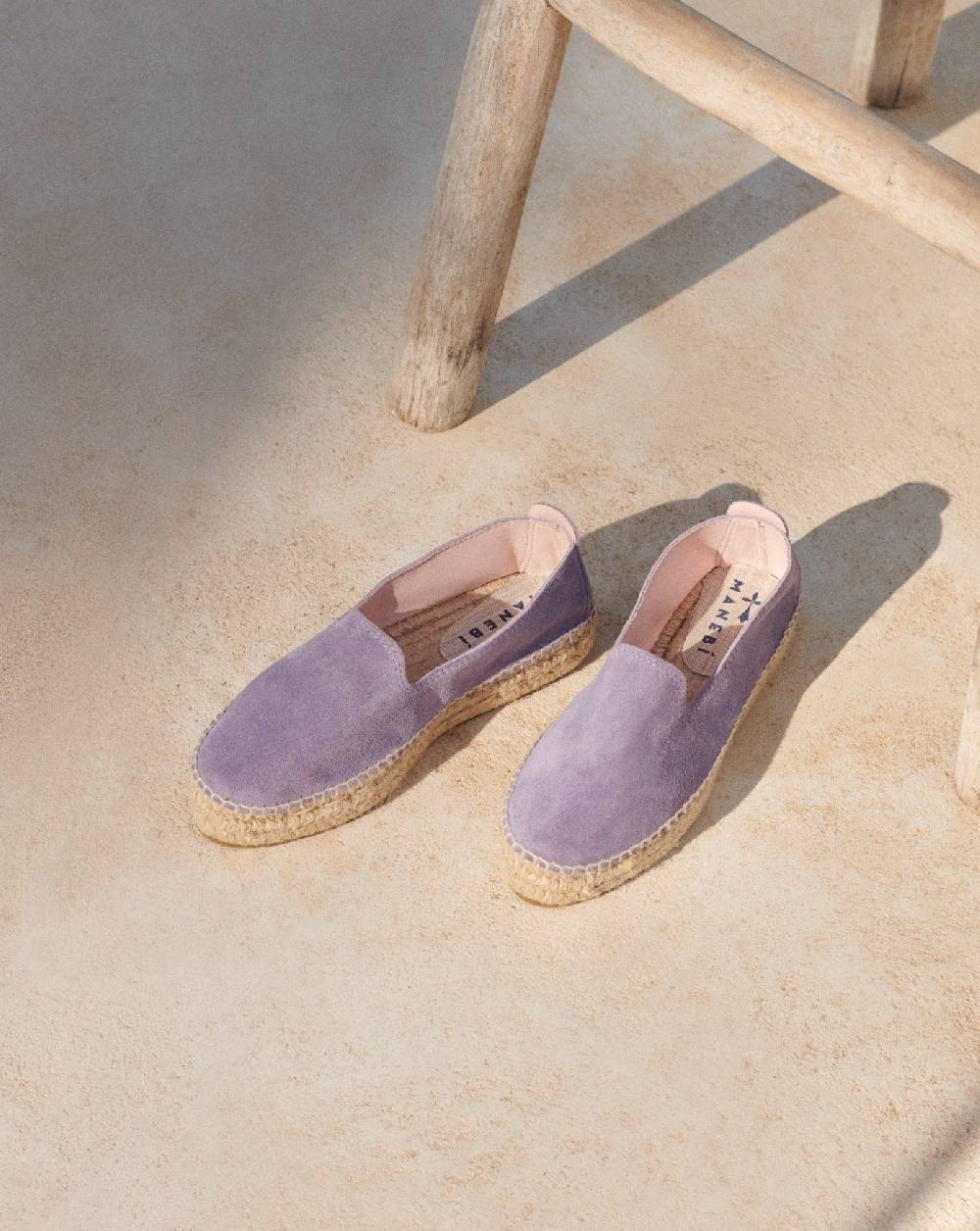 Manebí Suede Double Sole Espadrilles - Hamptons Wisteria Lilac Promozione