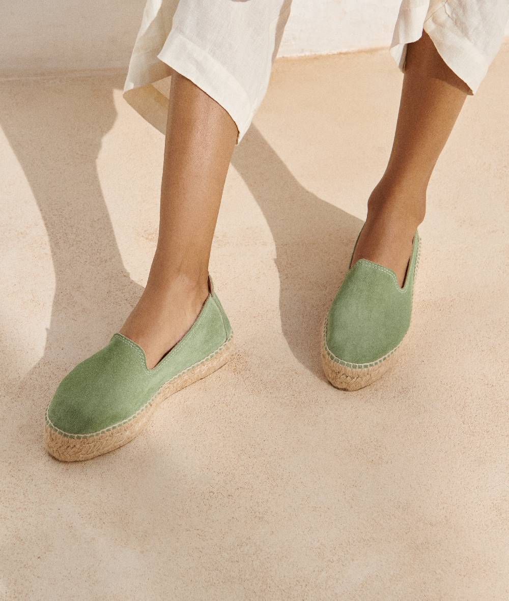 Manebí Suede Double Sole Espadrilles - Hamptons Sage Spedizione Gratuita