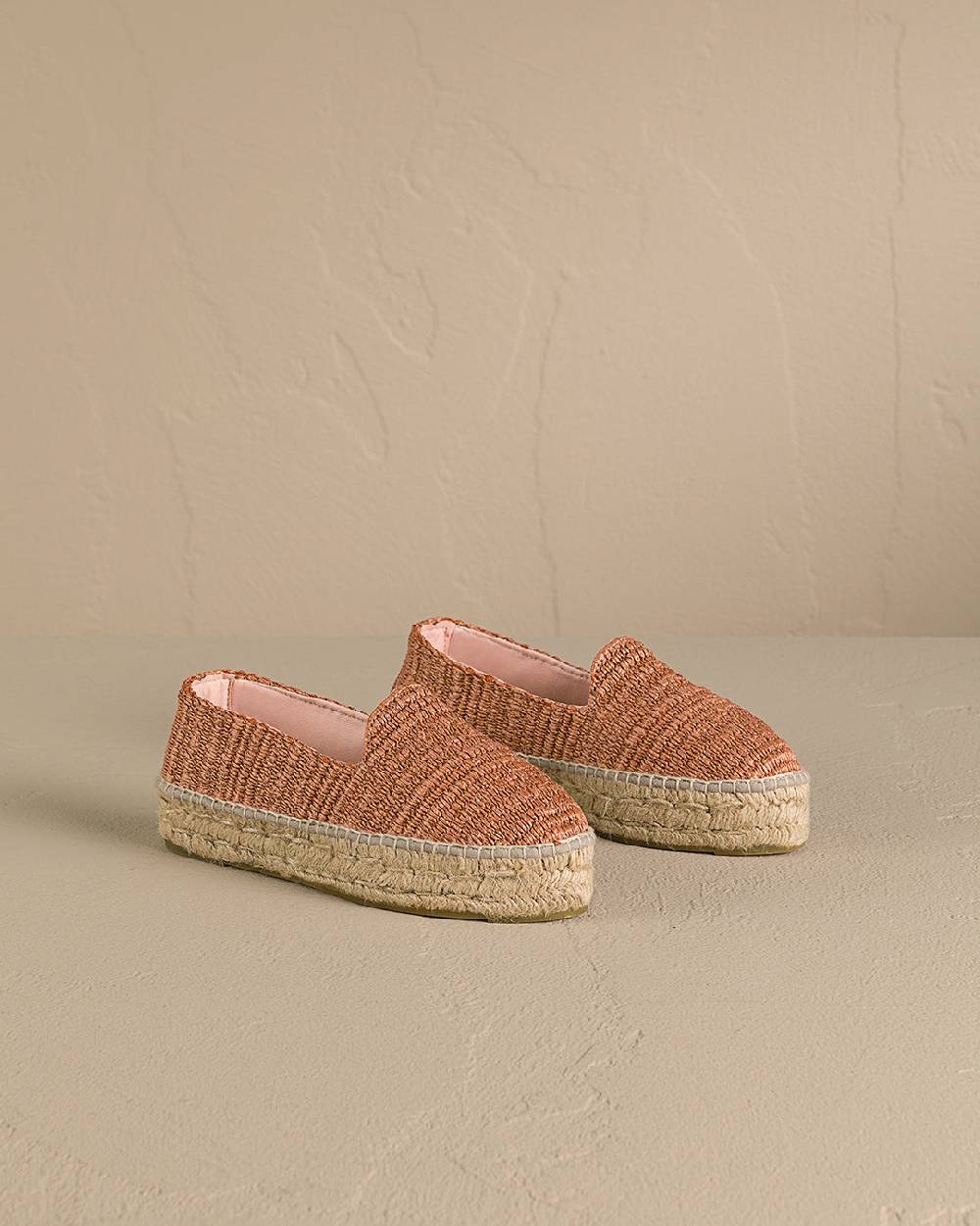 Manebí Raffia Stripes Double Sole Espadrilles - Yucatán Orange Rust Pezzi Unici