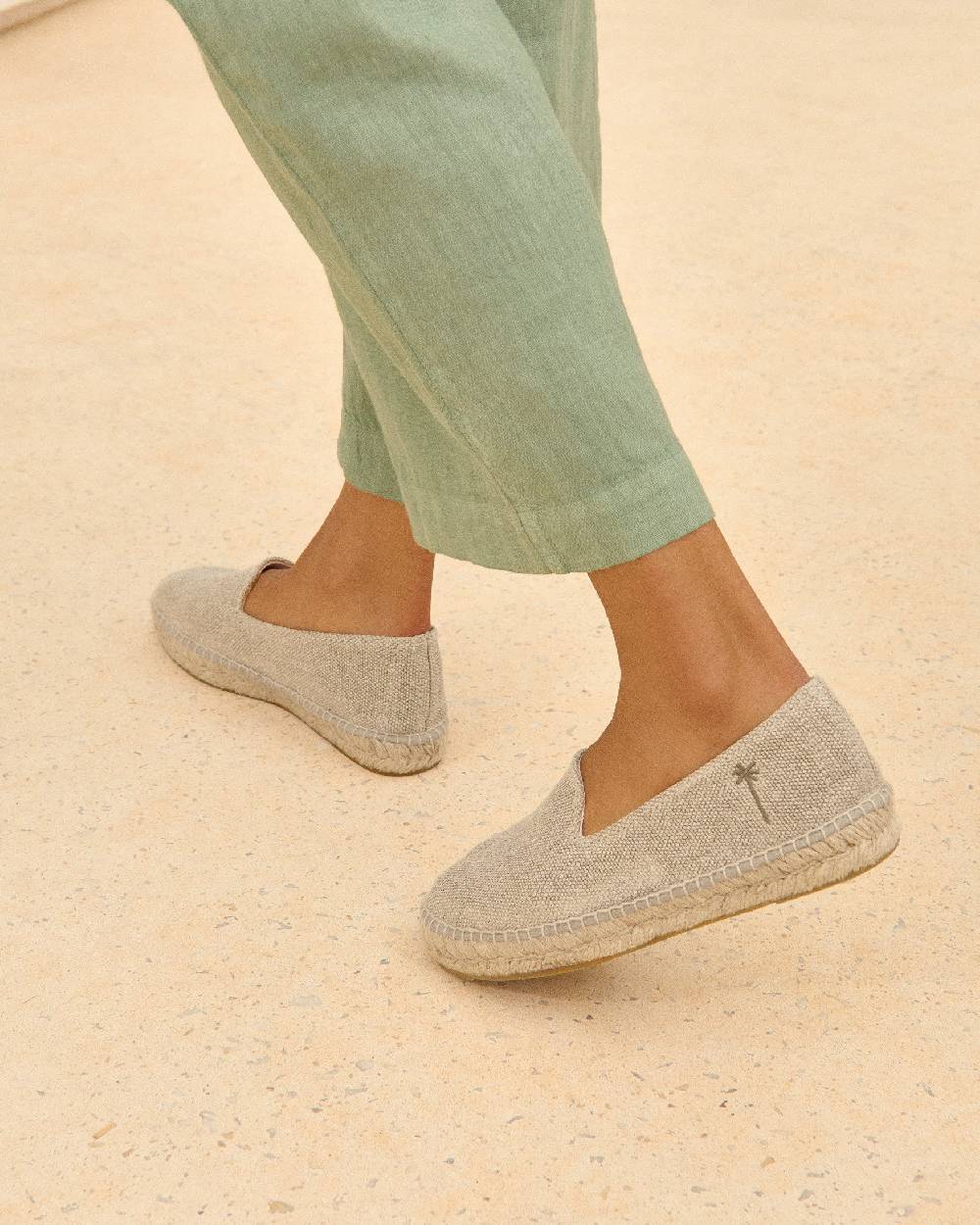 Manebí Organic Linen Flat Espadrilles - La Havana Natural Consegna Veloce