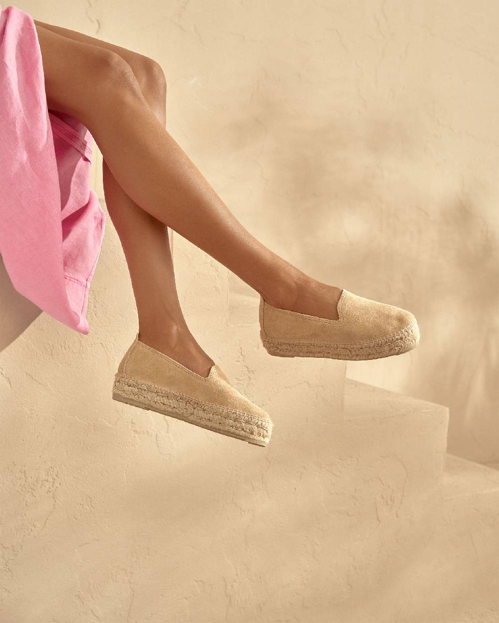 Manebí Espadrillas con Doppia Suola - Hamptons - Champagne Beige Promozione Limitata