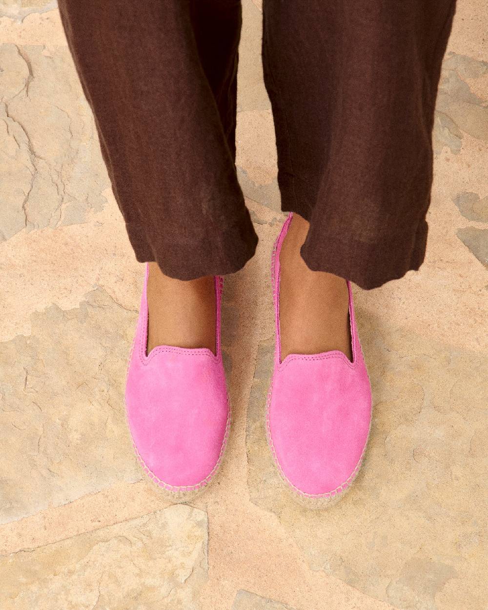 Manebí Espadrillas con doppia suola in pelle scamosciata - Hamptons - Bold Pink Prezzo Ridotto