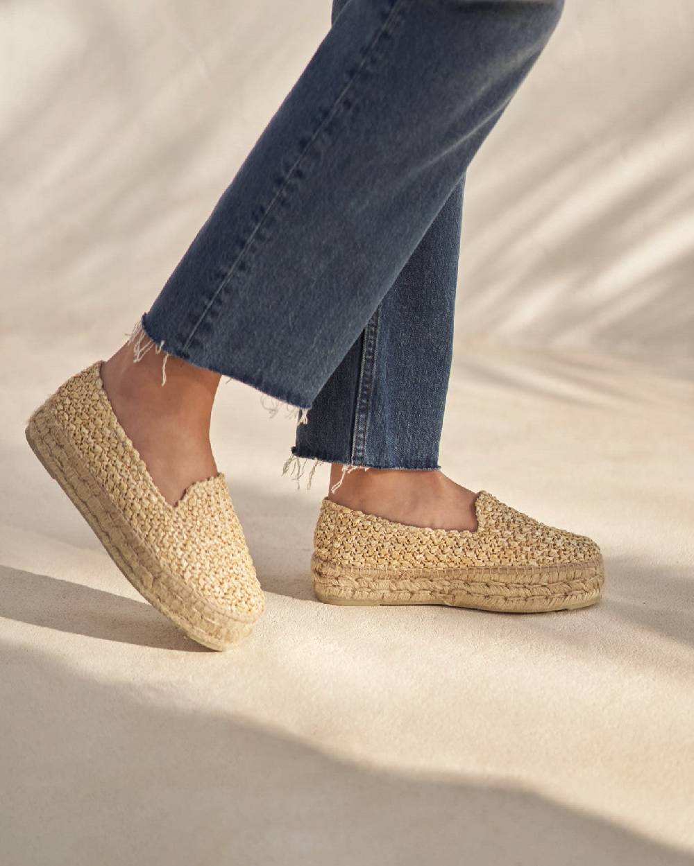 Manebí Raffia Double Sole Espadrilles - Yucatán Raffia Net Sconto