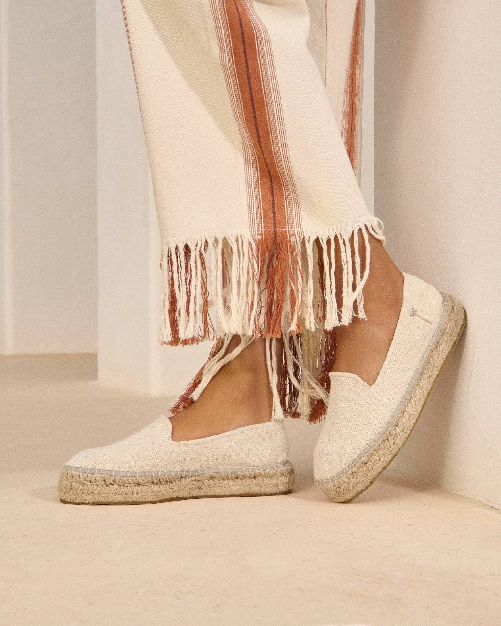 Manebí Coarse Woven Canvas|Double Sole Espadrilles - Yucatán Natural Offerta