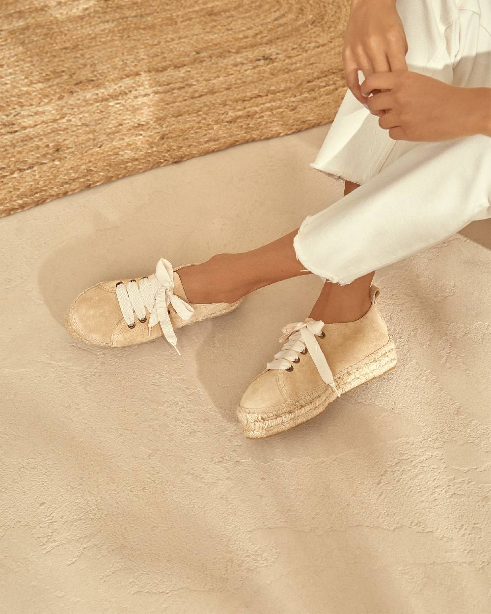 Manebí Espadrillas stringate - Hamptons - Beige champagne Economico
