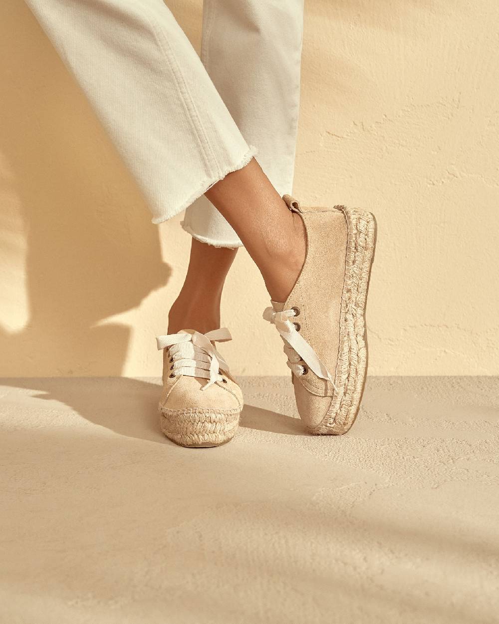 Manebí Espadrillas stringate - Hamptons - Beige champagne Economico