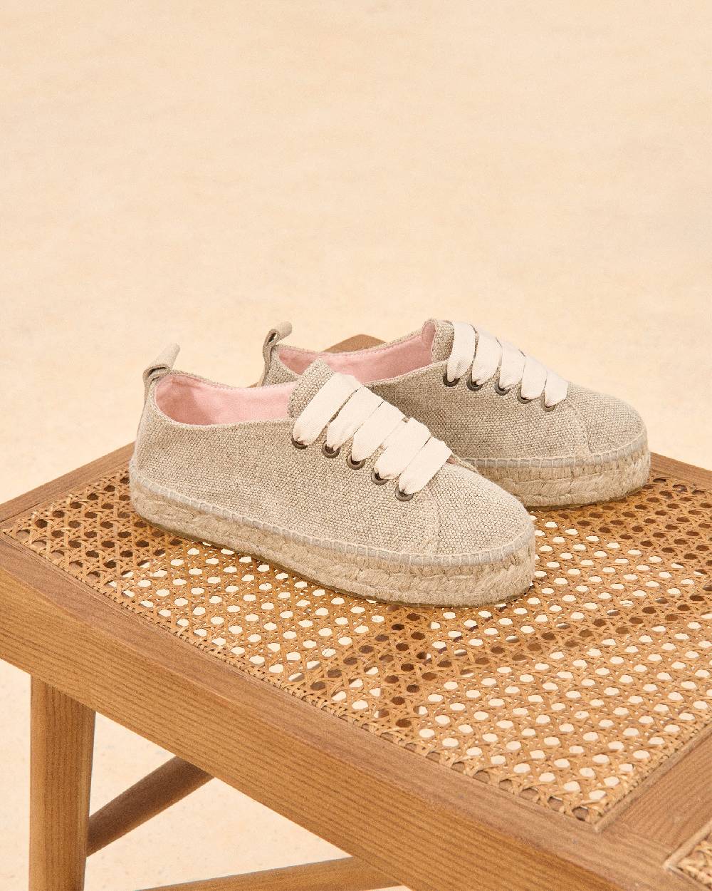 Manebí Organic Hemp Lace-Up Espadrilles - La Havana Natural Online