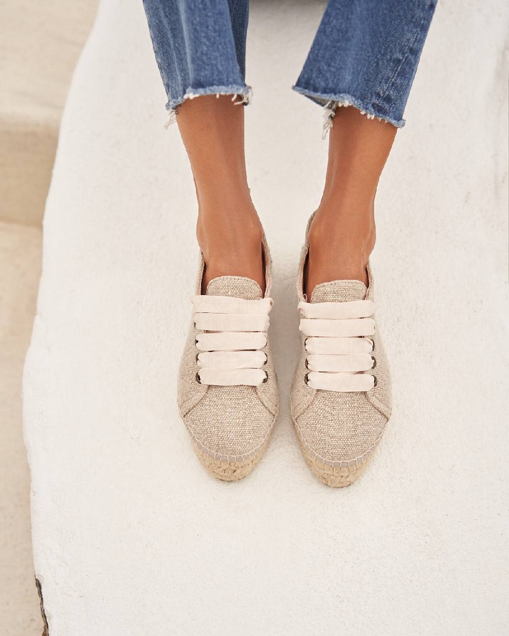 Manebí Organic Hemp Lace-Up Espadrilles - La Havana Natural Online