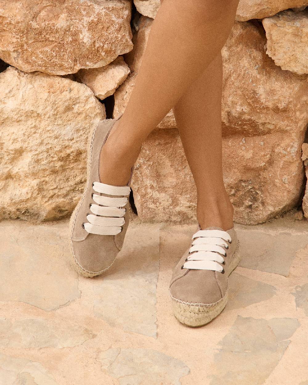 Manebí Espadrillas stringate - Hamptons - Vintage Taupe In Vendita