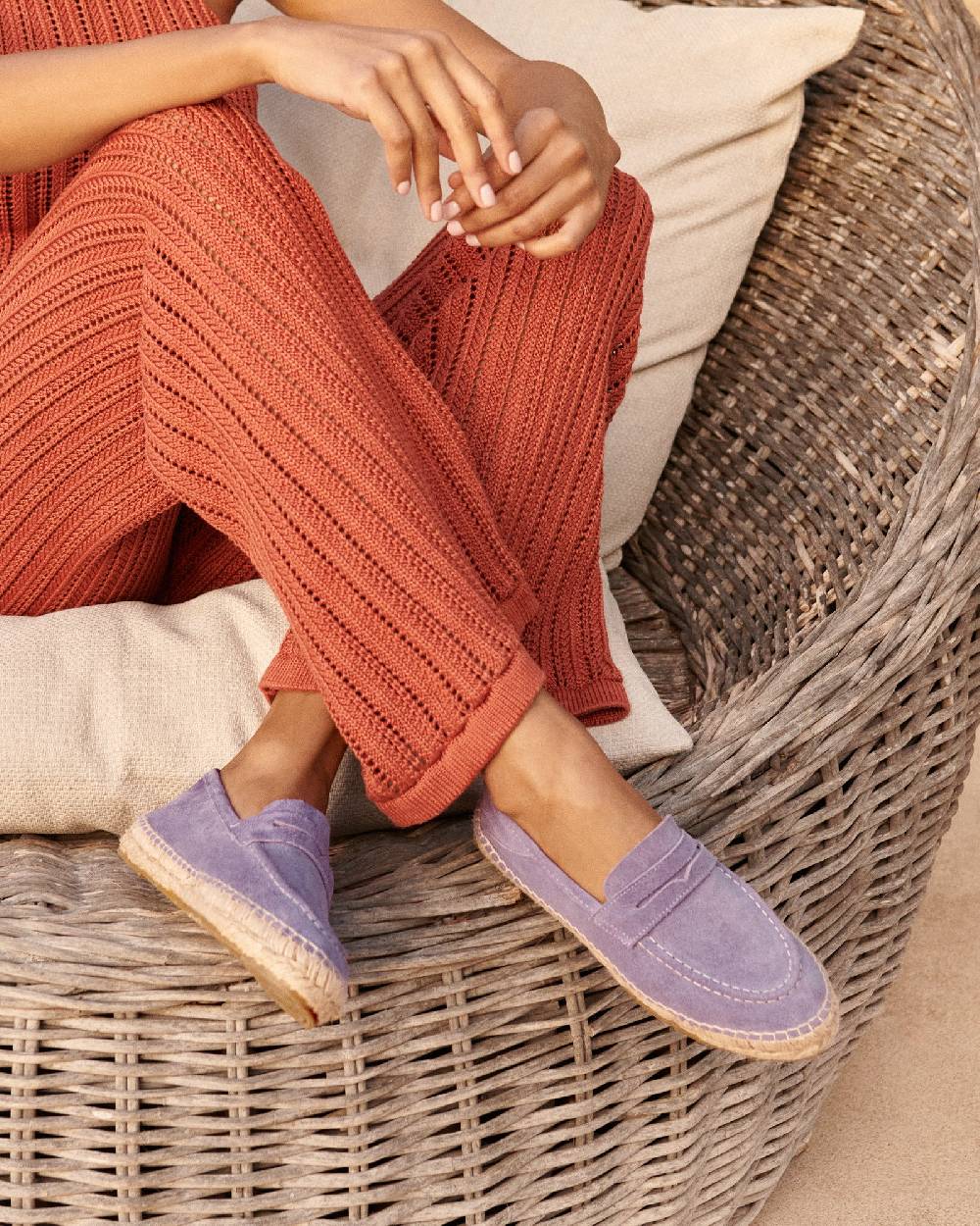 Manebí Suede Loafers Espadrilles - Hamptons Wisteria Lilac In Saldo
