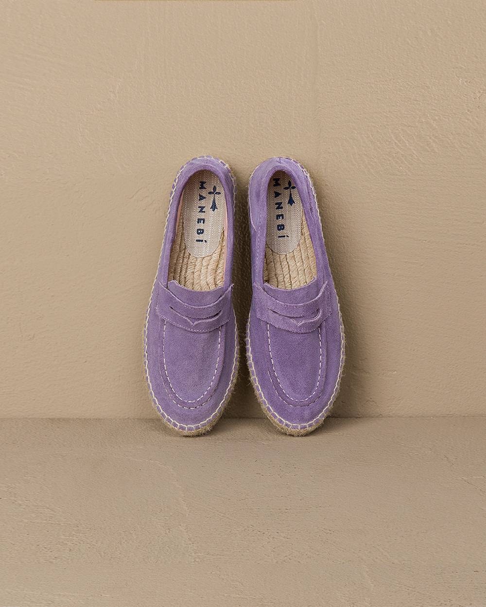Manebí Suede Loafers Espadrilles - Hamptons Wisteria Lilac In Saldo