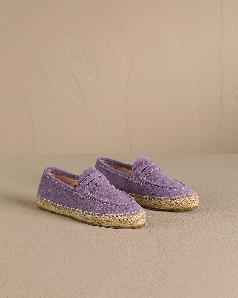 Manebí Suede Loafers Espadrilles - Hamptons Wisteria Lilac In Saldo