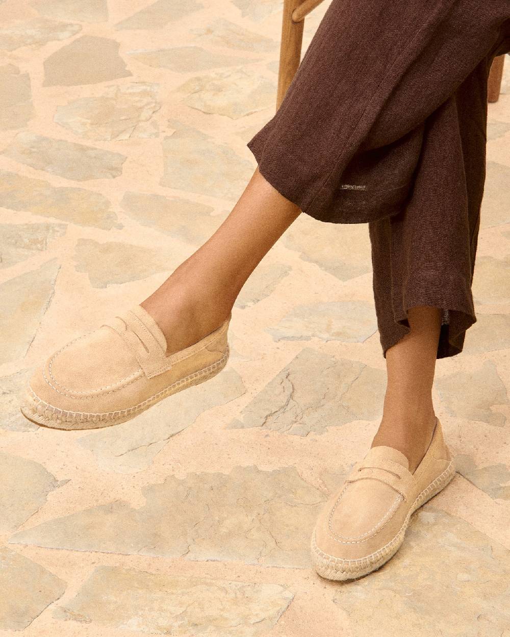 Manebí Suede Loafers Espadrilles - Hamptons Champagne Beige 2025