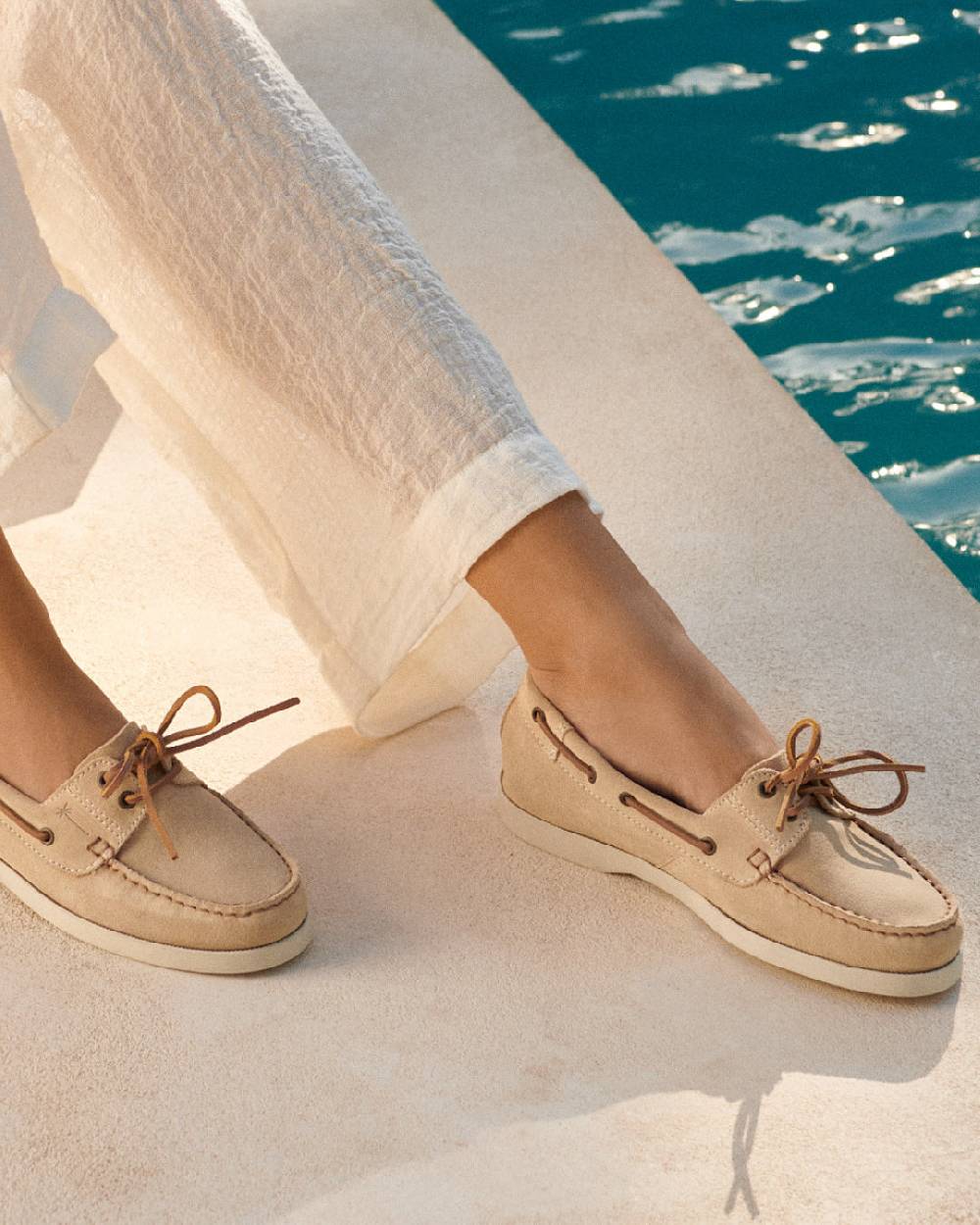 Manebí Suede Boat-Shoes - Hamptons Champagne Beige Italy