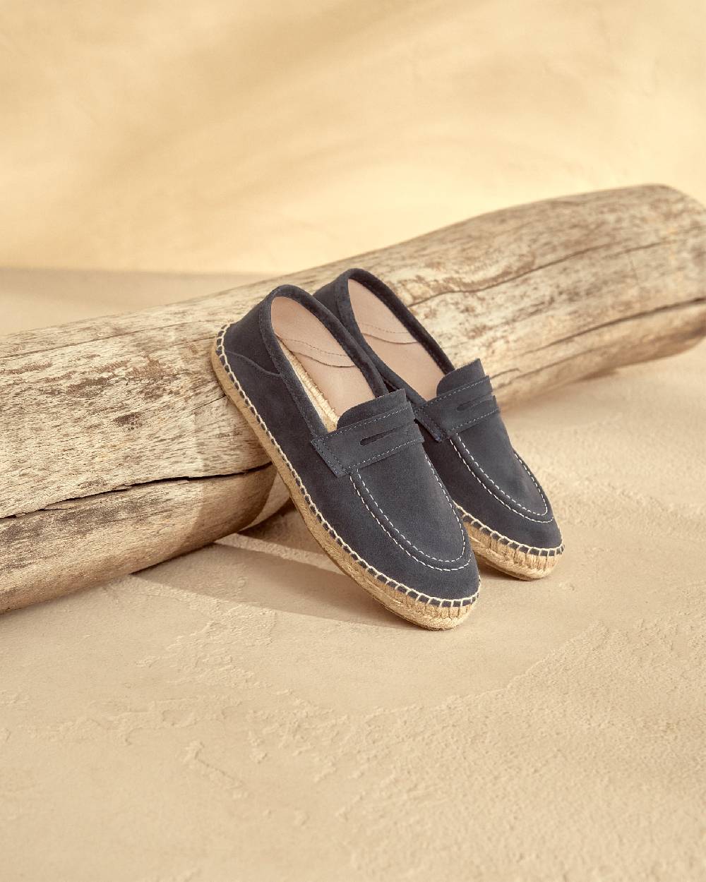 Manebí Mocassini Espadrillas in pelle scamosciata - Hamptons - Patriot Blu In Linea