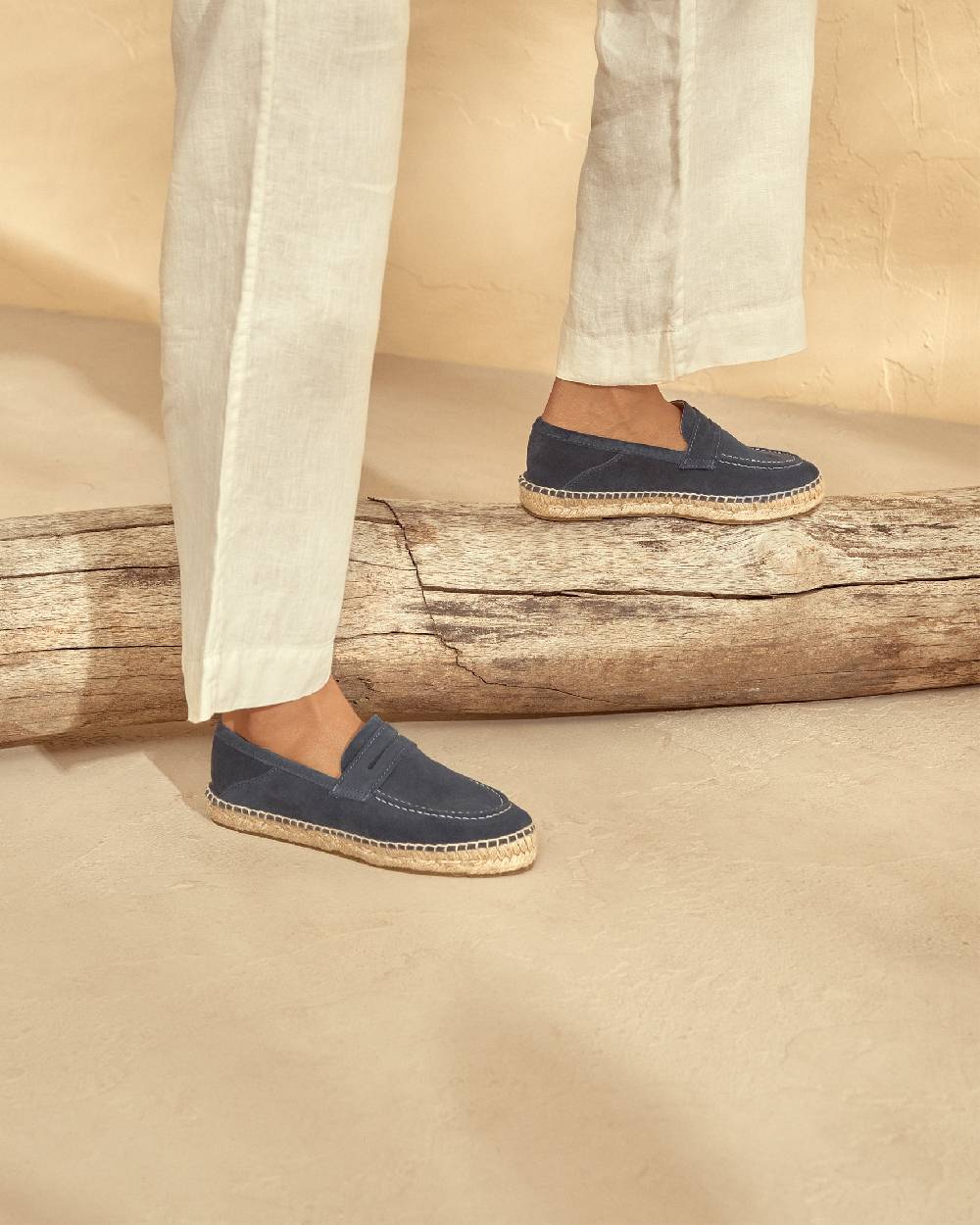 Manebí Mocassini Espadrillas in pelle scamosciata - Hamptons - Patriot Blu In Linea