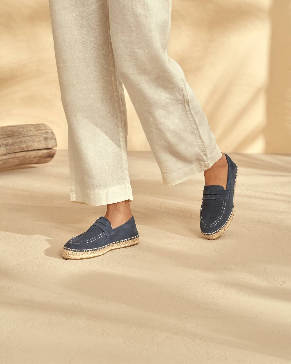 Manebí Mocassini Espadrillas in pelle scamosciata - Hamptons - Patriot Blu In Linea
