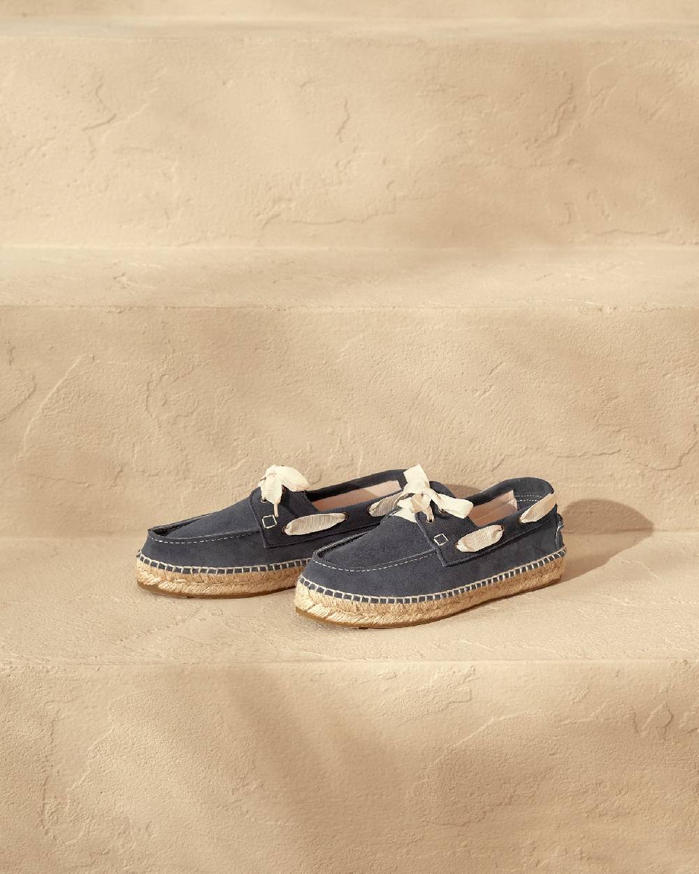 Manebí Suede Boat-Shoes Espadrilles - Hamptons Patriot Blue Nuovo