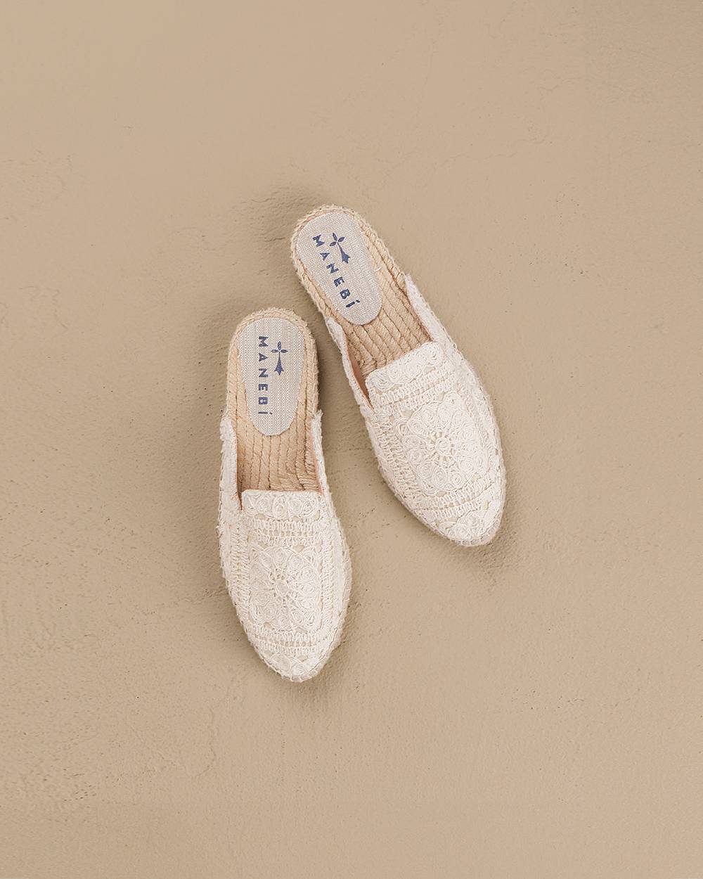Manebí Cotton Crochet Mules - Yucatán Natural Fino Al -60%