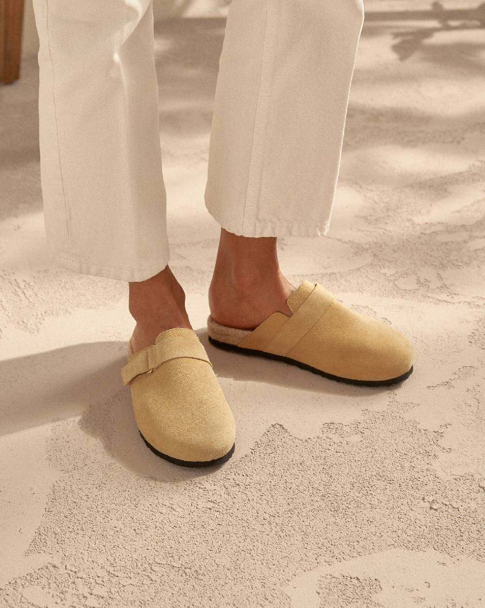 Manebí Suede Clog Mules - Hamptons Inca Cream Shopping Online