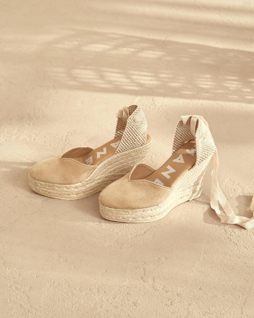 Manebí Soft Suede Heart-Shaped|Wedge Espadrilles - Hamptons Champagne Beige I Più Venduti