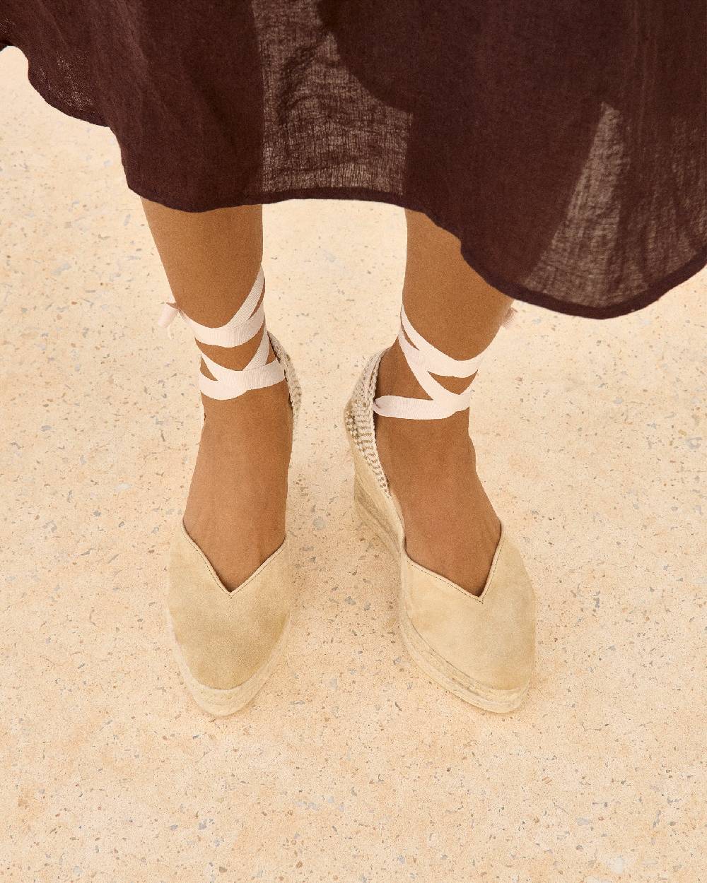 Manebí Soft Suede Heart-Shaped|Wedge Espadrilles - Hamptons Champagne Beige I Più Venduti