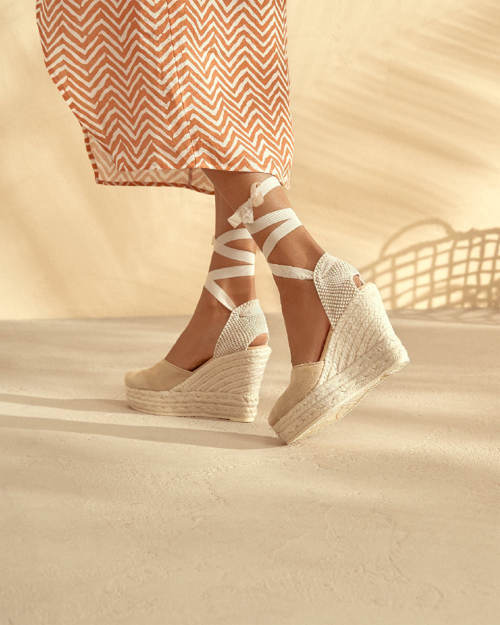 Manebí Soft Suede Heart-Shaped|Wedge Espadrilles - Hamptons Champagne Beige I Più Venduti
