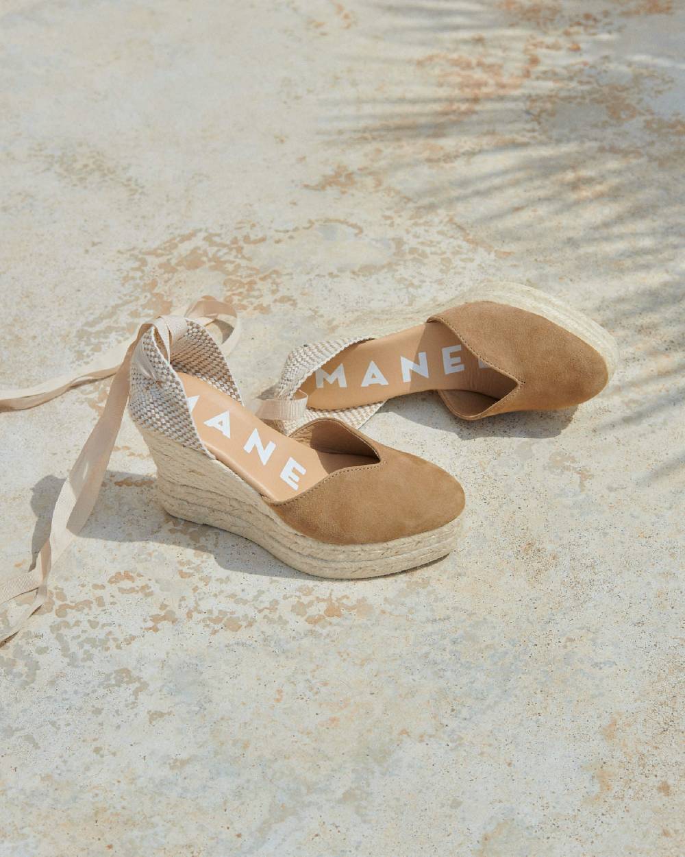 Manebí Soft Suede Heart-Shaped|Wedge Espadrilles - Hamptons Vintage Taupe Vendite Flash