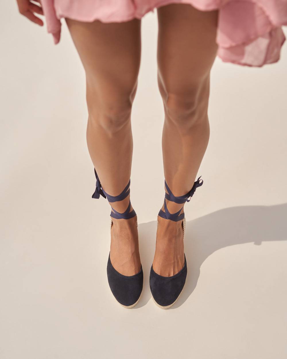 Manebí Soft Suede Low Wedge Espadrilles - Hamptons Patriot Blue Pezzi Unici
