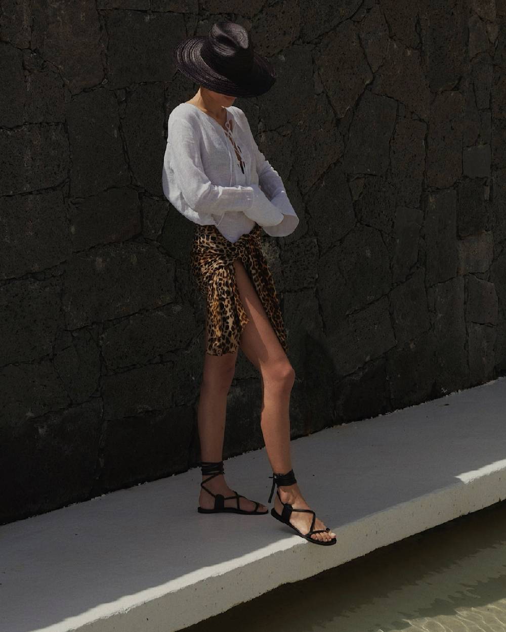Manebí St. Tropez Leather Sandals - Tie-Up Black Promozione Limitata