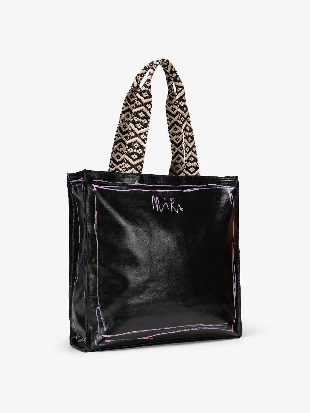 Nira Rubens SHOPPING BAG BLACK GLOSSY - STREET Nuova