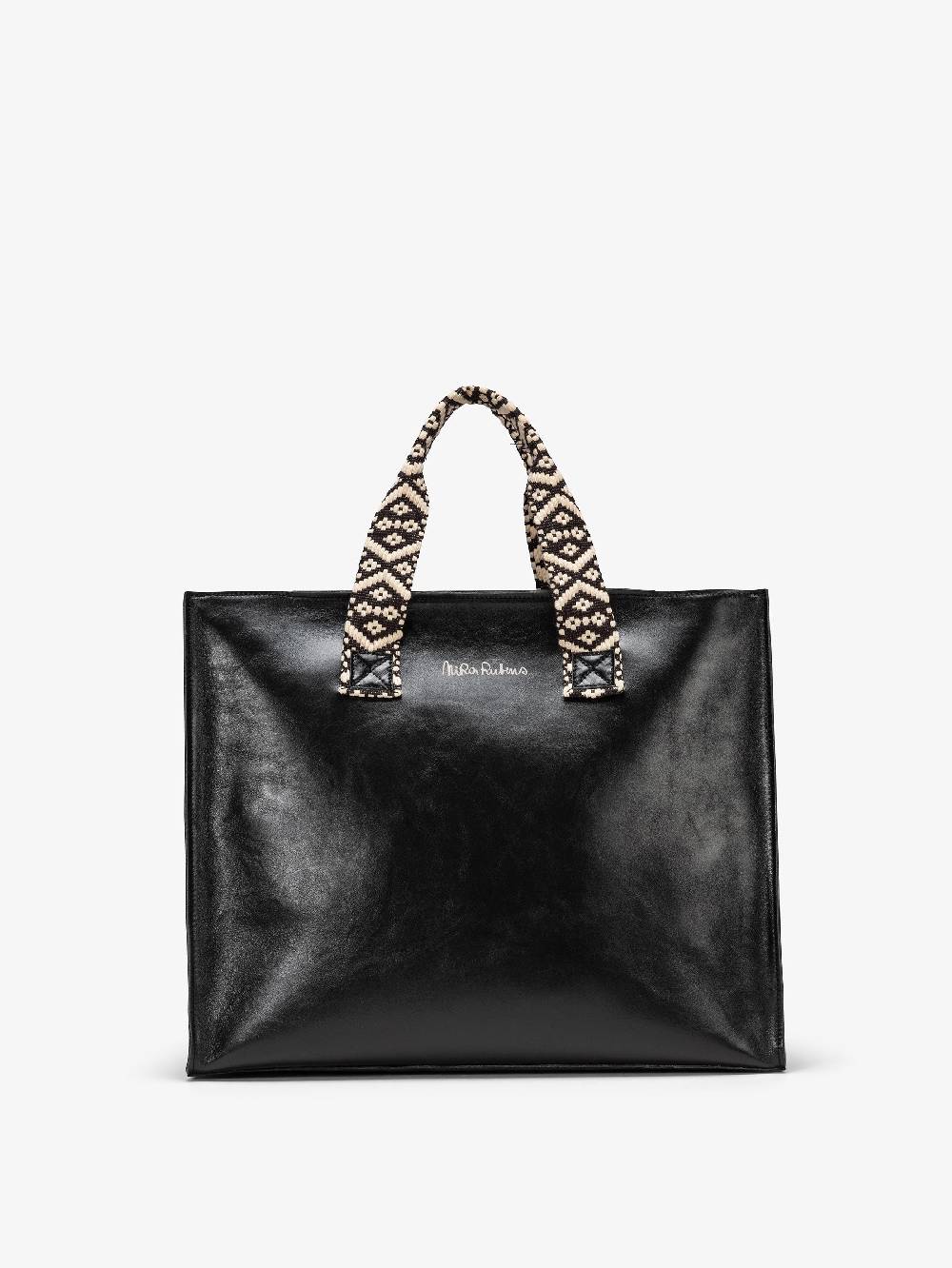 Nira Rubens EASY TOTE BLACK GLOSSY - LOGO Acquista Ora