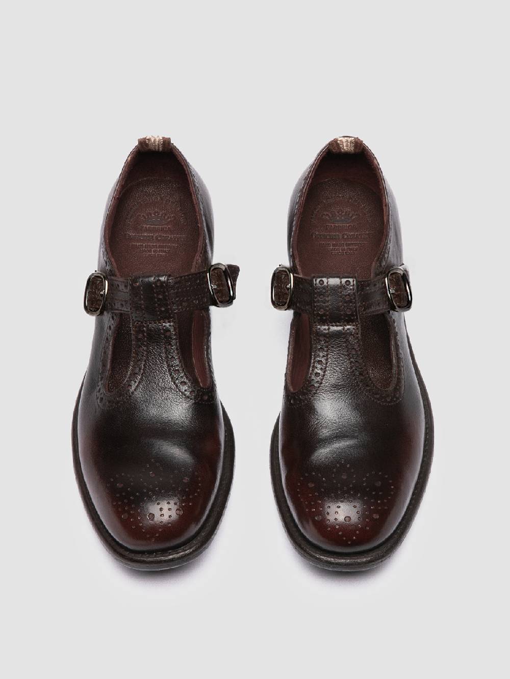 Officine Creative CALIXTE 071 Sandali T-Bar in Pelle Marrone In Saldo