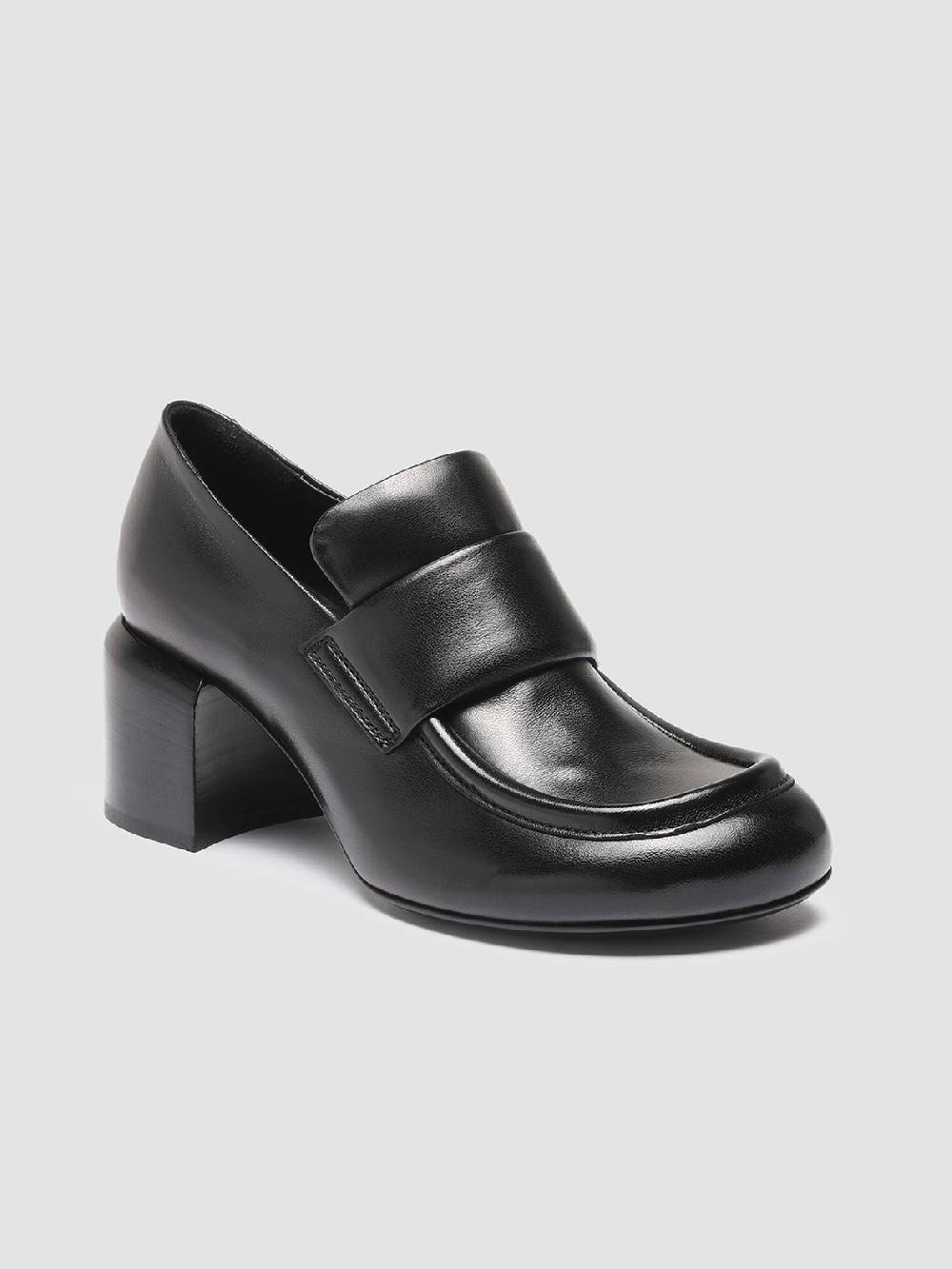 Officine Creative ETHEL 001 Mocassini Penny in Pelle Nera In Linea