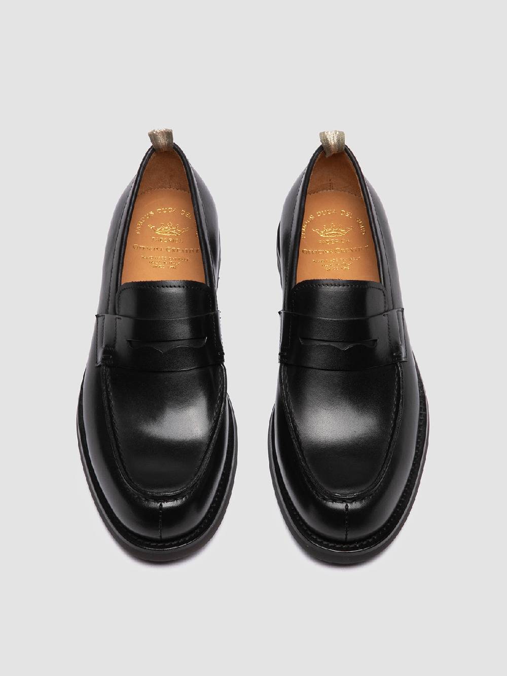 Officine Creative BELMONDO 006 Mocassini Penny in Pelle Scamosciata Nera Qualità