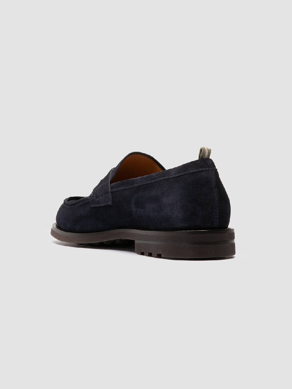 Officine Creative BELMONDO 006 Mocassini Penny in Pelle Scamosciata Blu Vendita