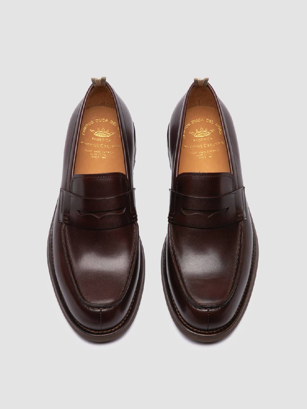 Officine Creative BELMONDO 006 Mocassini Penny in Pelle Scamosciata Marrone Promozione