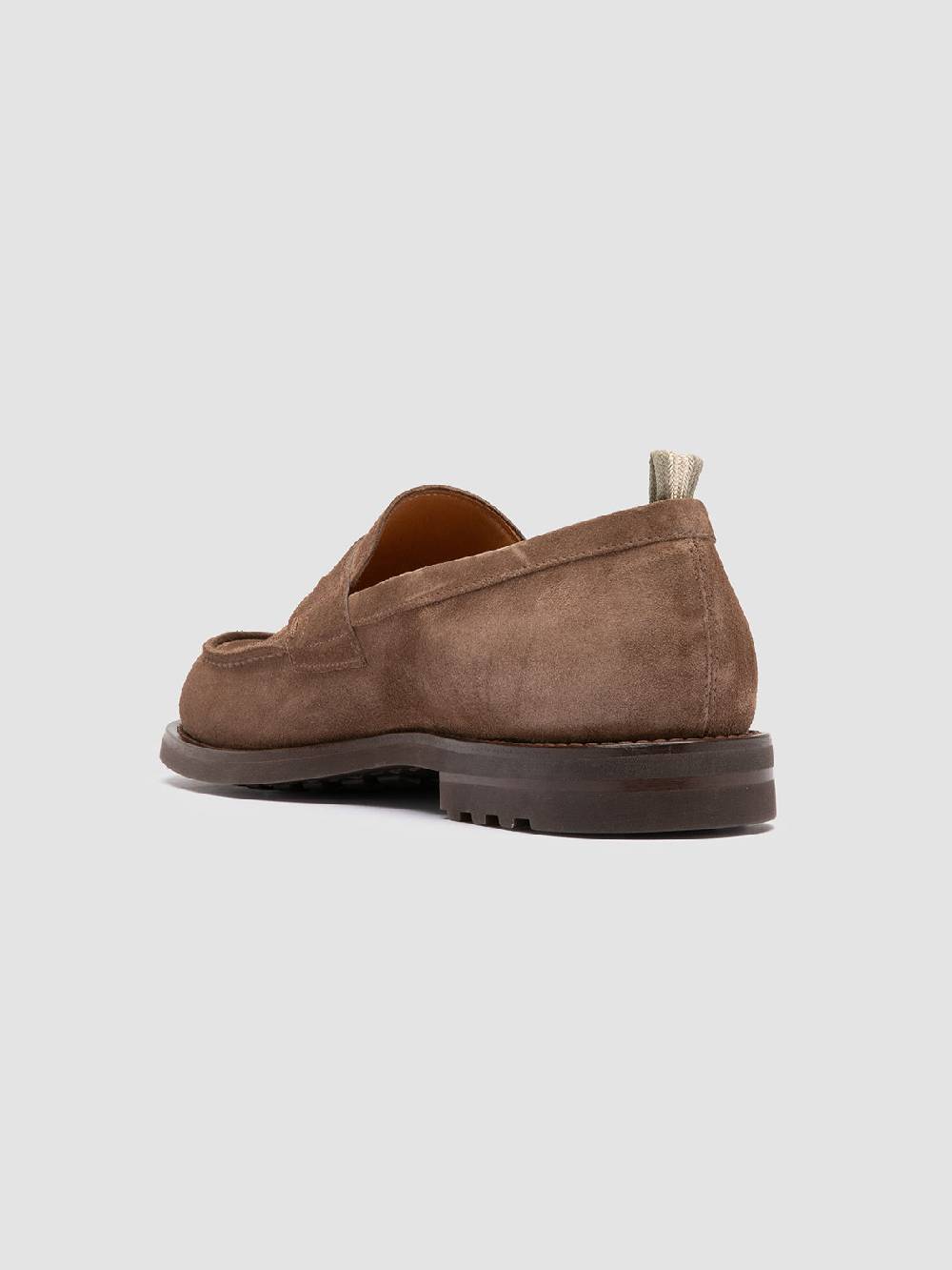 Officine Creative BELMONDO 006 Mocassini Penny in Pelle Scamosciata Tortora Spedizione Gratuita