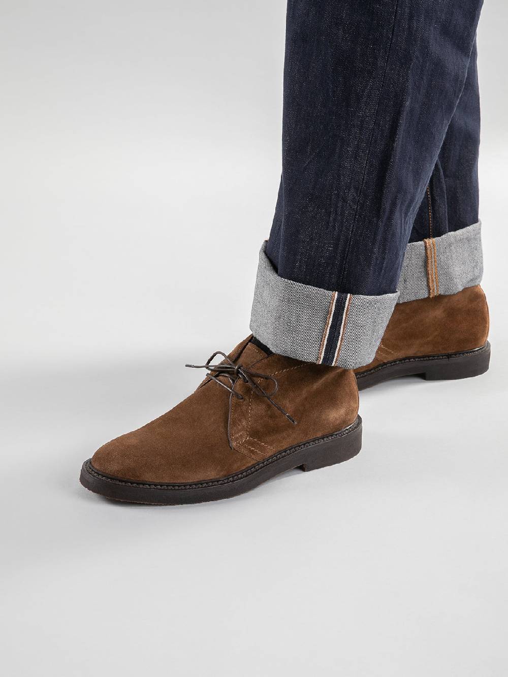 Officine Creative HOPKINS FLEXI 202 Stivali Chukka in Camoscio Marrone Offerta