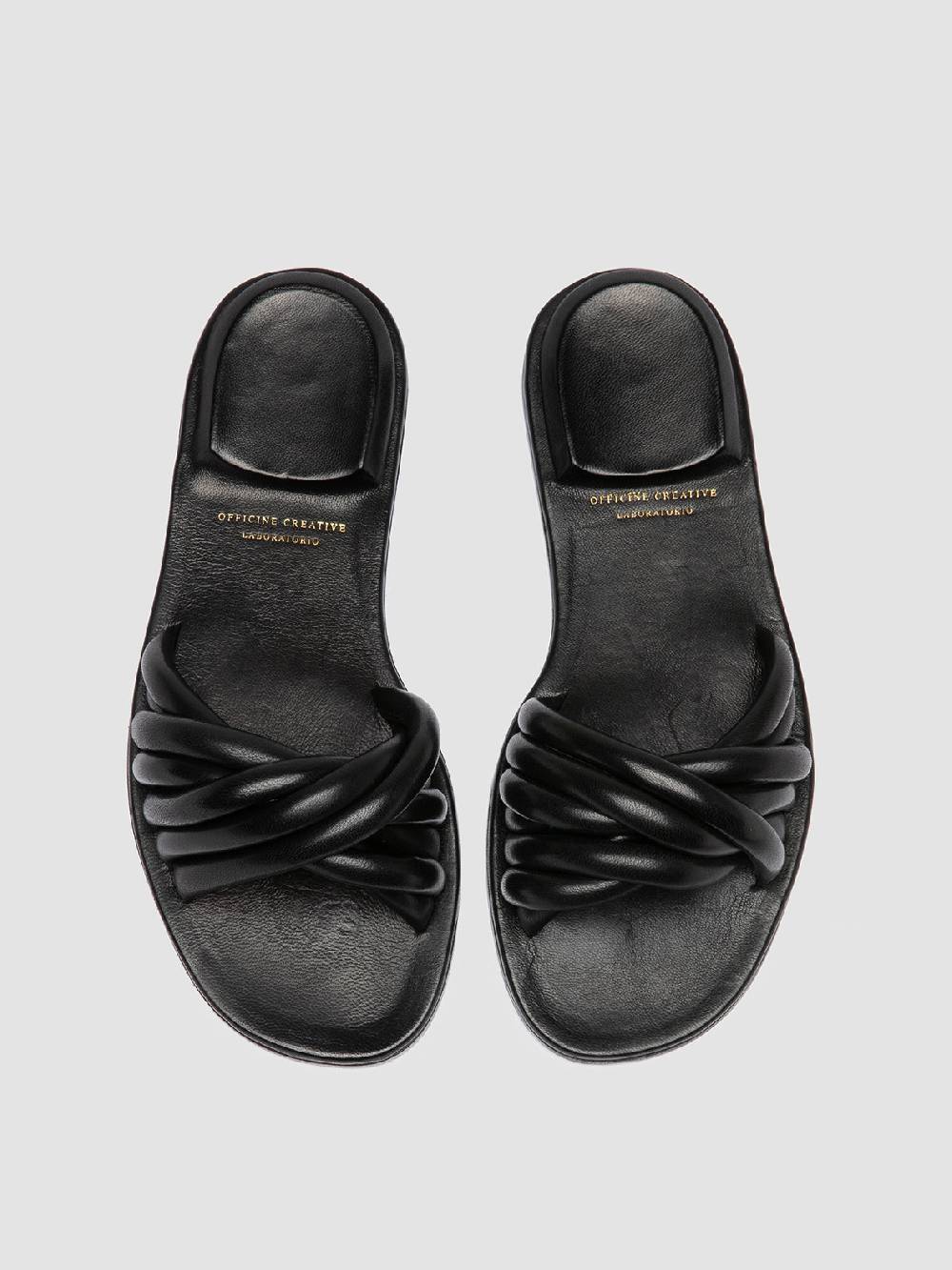 Officine Creative CYBILLE 006 Sandali in Pelle Nera Nuova