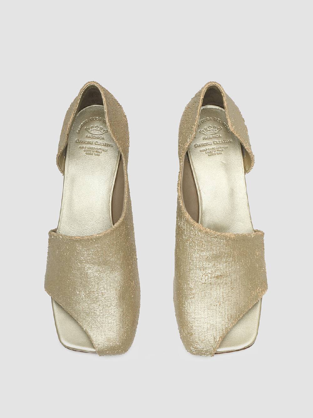 Officine Creative TESSA 009 Gold Leather Mule Sandals 2025