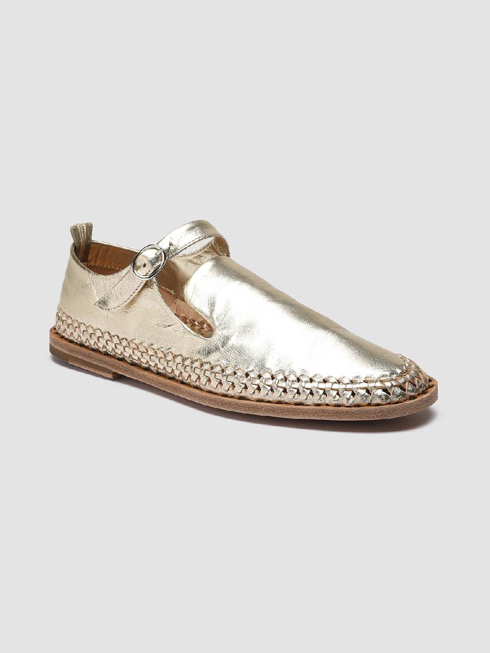 Officine Creative MABELLE 003 Mary Jane in Pelle Tortora In Linea