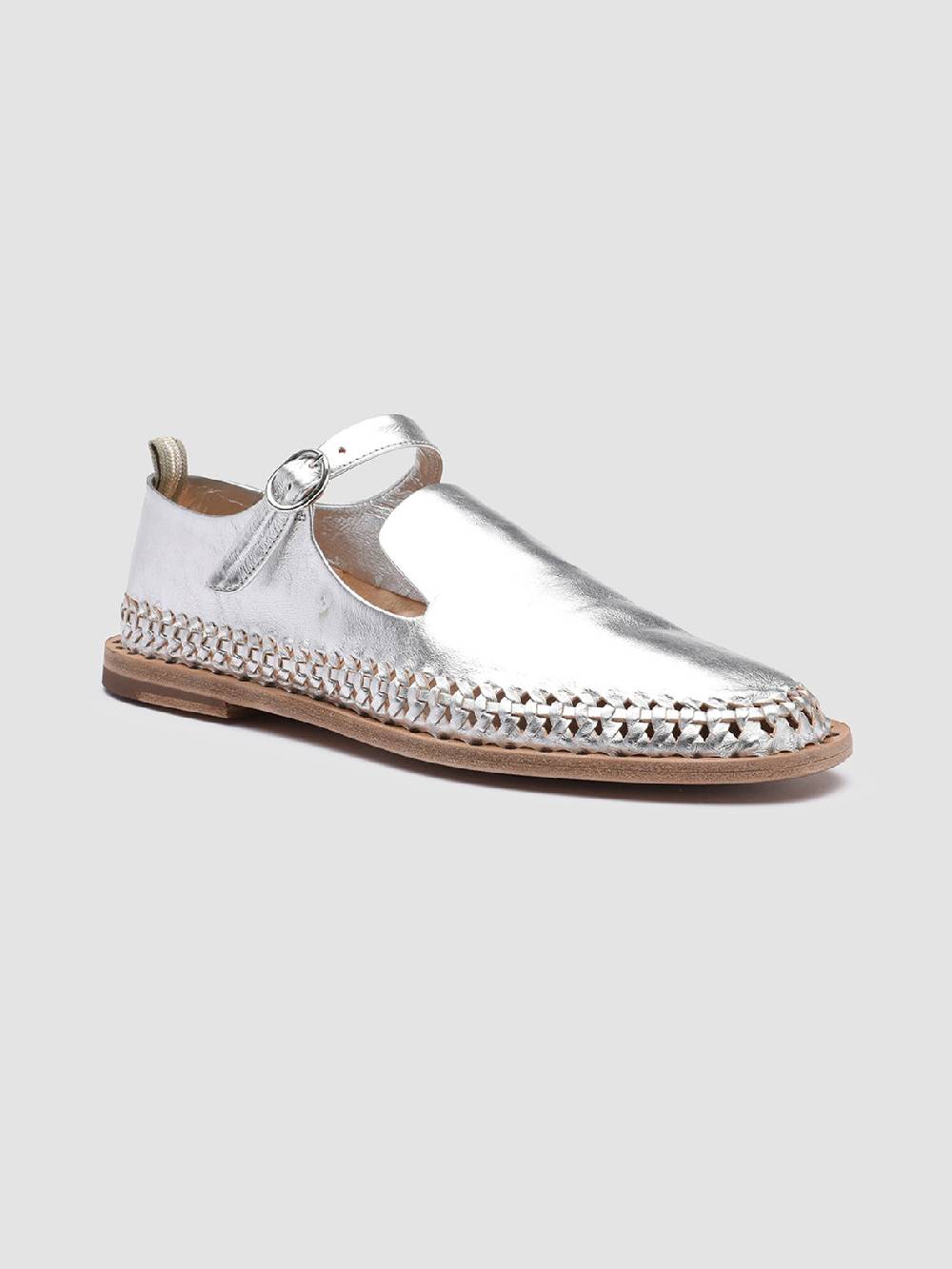 Officine Creative MABELLE 003 Mary Jane in Pelle Argento Nuovo