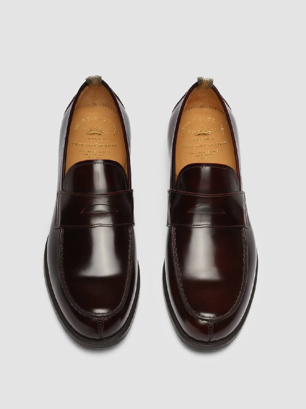 Officine Creative VINE 001 Mocassini in Pelle Bordeaux Negozi Online