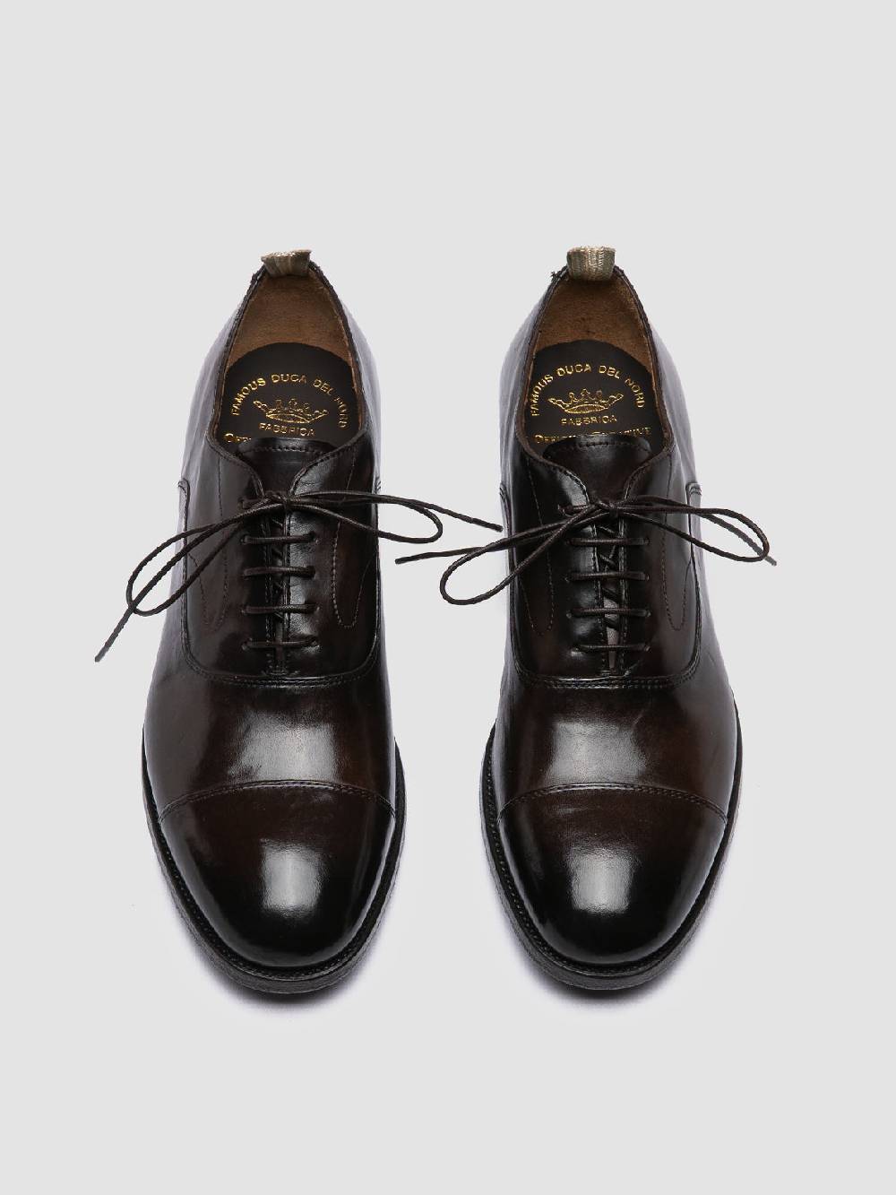 Officine Creative VANDERBILT CAOU 011 Scarpe Oxford Marroni in Pelle Prezzo Ridotto