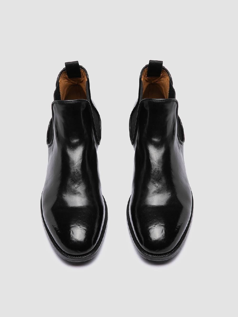 Officine Creative VANDERBILT CAOU 012 Stivali Neri in Pelle Sottocosto
